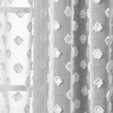 Ambesonne black and white curtains, vintage floral pattern victorian classic royal inspired new modern jinchan curtain panels for bedroom 84 inch length privacy casual weave linen textured living room window treatment set, 2 pcs, black. Textured Dot Grommet Sheer Window Curtain Panel Set Lush Decor Www Lushdecor Com Lushdecor