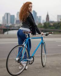 Redhead Cycling In Frankfurt Germany Via Onreact City Bike Girl Bicycle Girl Cycling Outfit