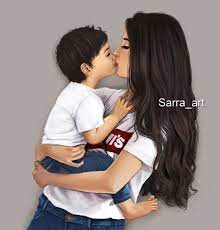 5 846 likes 519 comments sara ahmed sarra art on instagram رسمه لحبيبي وحته مني ابني mother art mother daughter art sarra art