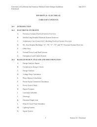 Section 26 Electrical Ucsf Medical Center Design And
