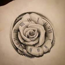 Clock And Rose Tattoo Clock And Rose Tattoo Tattoo Designs Wrist Clock Tattoo