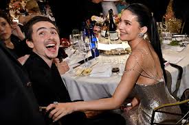 Timothée Chalamet Kisses Kylie Jenner as His Golden Globe Is Engraved