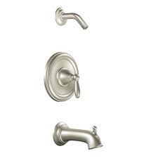 Maybe you would like to learn more about one of these? Moen Brantford Single Handle Posi Temp Tub And Shower Faucet Trim Kit In Brushed Nickel Valve Not Included T2153nhbn The Home Depot