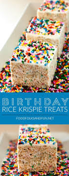 Birthday Rice Krispie Treats Birthday Rice Krispies Treats Easy Birthday Desserts Easy Birthday Treats Birthday Desserts