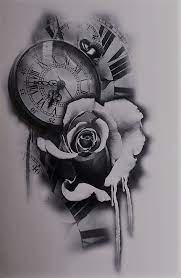 Rose is also known as the king/queen of flowers and the epitome of. Pin By Jeremy Antoine On Sketches Clock And Rose Tattoo Clock Tattoo Design Clock Tattoo