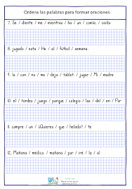 Las Tareas De Ordenar Palabras Para Componer Frases Con Sentido Son Una Importante Tecni Escritura De Oraciones Tareas De Escritura Ejercicios De Comprension