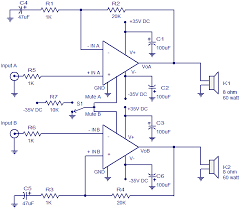 This circuit should be for advanced. 2 X 60 W Audio Amplifier Circuit