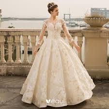 Boho brautkleider meerjungfrau brautkleider prinzessin farbige brautkleider. Luxus Herrlich Ivory Creme Brautkleider 2018 Ballkleid Perlenstickerei Applikationen Mit Spitze Perle Pailletten Rundhalsausschnitt Ruckenfreies 3