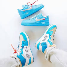 Jordan 1 Retro High Off White University Blue In 2020 Sneakers Fashion Hype Shoes White Basketball Shoes