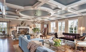 White subway tile and ceiling shiplap. Coffered Ceilings In 15 Contemporary Living Rooms Home Design Lover