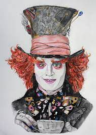 I love the photo of johnny depp as the mad hatter and wanted to replicate the look as much as possible for the photo. The Mad Hatter Drawing By Wendy Rodgers