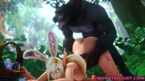 Slutty Elf Gets Pounded From Behind By A Werewolf - 3D Hentai