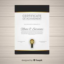 Download Elegant Certificate Template With Golden Style Free Vector