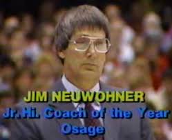 1987 Iowa HS Wrestling Junior High Coach Of The Year, Jim Neuwohner of  Osage HS.