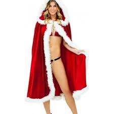 Vestito di babbo natale per donna. Mantello Di Natale Da Donna Con Cappuccio Idea Regalo Costume