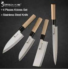 Japanese knives available at $300 and above present the best of what japan's leading brands have to offer in looks, material, artistry, and rarity. Sowoll High Quality Japanese Chef Stainless Steel Knife 4 Pcs Kitchen Knives Knives Set Kitchen Gadgets Dishes Set Set Best Kitchen Knives Chef Knife Set Forged Kitchen Japanese Knife Sets Ultra Sharp