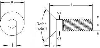 Countersunk Flat Socket Head Cap Screws Socket Head Cap