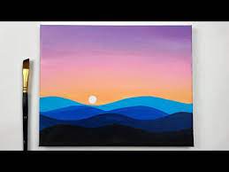 How to paint an easy vibrant sunset with grass and tree using simple acrylic painting techniques for beginners.this is a very easy & simple acrylic painting. Sunset Dreams Sunset Acrylic Painting For Beginners Relaxing Demo Satisfying Art Mountain Painting Acrylic Simple Canvas Paintings Sunset Canvas Painting