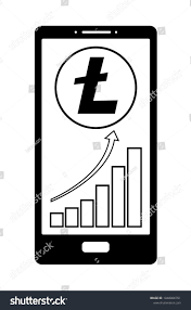 Coin Litecoin Growth Chart On Phone Stock Vector Royalty