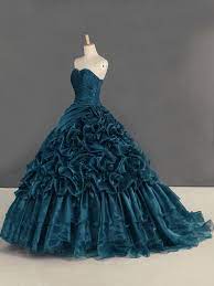 Das hochzeitskleid macht aus einer frau eine braut. Duchesse Ballkleid Abendklied Brautkleid Herzausschnitt Grun Organza Blumen Ruschen
