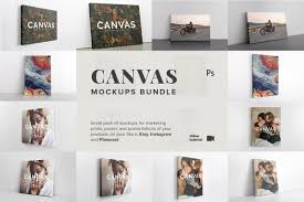 Canvas Mockups Bundle In 2020 Postcard Mockup Mockup Templates Print Mockup