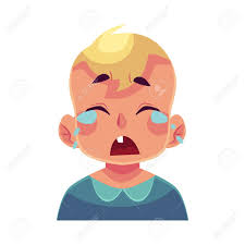 Petit Visage De Garcon Pleurer Expression Du Visage Vecteur Dessin Anime Illustrations Isole Sur Fond Blanc Blond Male Visage Enfant Emoji Pleurer Verser Des Larmes Triste Coeur Brise Dans La Douleur Clip