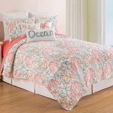 Coral bedding can mean two different things: Ocean Coral Quilt Set King Out Of Stock