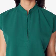 Women S Black Rafaela Mandarin Collar Scrub Top Mandarin Collar Scrub Tops Scrubs