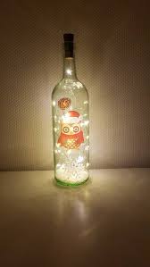 Weihnachtliche Leuchtflasche Mit Bild Von Kleiner Eule Tannenzapfen Und Schneeflocken Deko Flasche Mit Beleuchtung Flaschen Dekorieren Billige Wohnkultur Und Flaschen