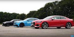 المواجهة الأولى بين أودي أر اس 5 الجديدة وأم 4 وأي ام جي سي 63 اس موقع ويلز Audi Rs5 Audi Bmw M4
