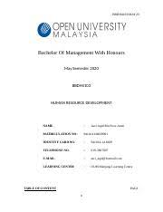 You'll be able to apply for jobs and internships, save searches, and much more if you register for free today! Assignment Final Docx Bachelor In Management Bim May Semester 2019 Bbdh 4103 Human Resource Development Matriculation No 890930135823001 Identity Card Course Hero