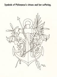 A Picture To Colour Symbols Of St Philomena Manondanielsmassari Gmail Com Saint Philomena Santa Filomena Catholic Coloring