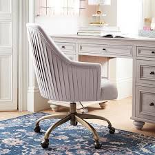 Velvet Gray Pleated Desk Chair Teen Desk Chair Pottery Barn Teen
