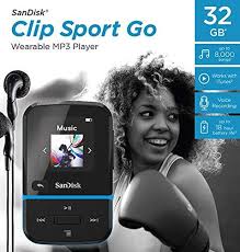 Earphones, quick start guide, usb 2.0 cable, clip. Sandisk Clip Sport Go 32gb Mp3 Player Blue Astronom