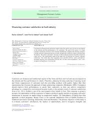 Maybe you would like to learn more about one of these? Pdf Measuring Customer Satisfaction In Food Industry