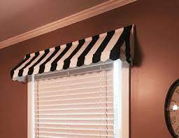 Custom Striped Awning Valance Scalloped Edge Indoor Awning Etsy Indoor Awnings Window Valance Valance