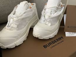 BURBERRY leather white mesh layered shoes chunky Arthur