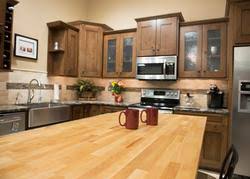 The most common reason people would choose butcher block is the warmth of the wood tone and the functionality of the countertop. Butcher Block Birch Countertop At Menards