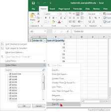 Ms Excel 2016 How To Show Bottom 10 Results In A Pivot Table
