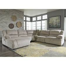 Ashley Toletta 5 Piece Left Chaise Reclining Sectional In Granite Reclining Sectional Reclining Sectional With Chaise Sectional Sofa With Recliner