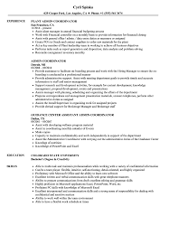 admin coordinator resume samples