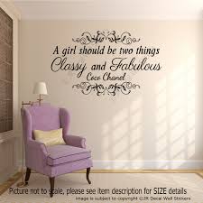 Check out our coco chanel wall art selection for the very best in unique or custom, handmade pieces from our prints shops. Coco Chanel Classy And Fabulous Inspirational Quote Wall Art Girl Room Decals Ebay