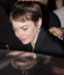 Lovely Emma Emma Stone with her pixie cut out for an event!!!