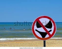 Sign Nude Beach People Swimming Sea Stock Photo 1362812903 | Shutterstock