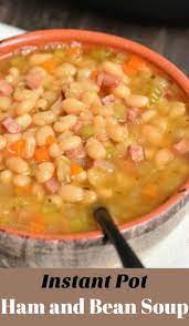 Ham And Bean Soup Made In An Instant Pot This Soup Is Made With Leftover Ham Navy Beans And A Ham And Bean Soup Bean Soup Recipes Instant Pot Dinner Recipes