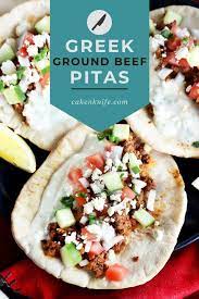 25 Minute Greek Beef Pitas Recipe Cake N Knife Recipe Pita Recipes Beef Pita Recipe Greek Recipes