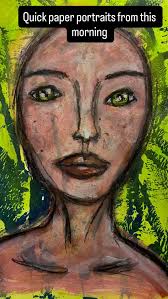 Had a little time this am to create. Which one do you like better? #art  #artdabbler #multimediaartist #wakeupandcreate #earlymornings #faces  #expressyourself