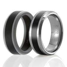 Men S Twin Set Of 2 1 Tungsten Wedding Ring And 1 Silicone Wedding Ring For Men Rubber Rings Wedding Mens Wedding Rings Vintage Engagement Rings Sapphire