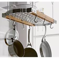 Small Bamboo Ceiling Pot Rack In Kitchen Crate And Barrel Pot Rack Hanging Pot Rack Bamboo Ceiling
