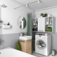 Optimisation Du Coin Buanderie Dans La Salle De Bains Leroy Merlin En 2020 Meuble De Salle De Bain Salle De Bain Mini Salle De Bain